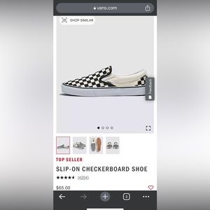 Vans slip-on checkerboard shoe. Classic black/off-white. Women’s Size 9.